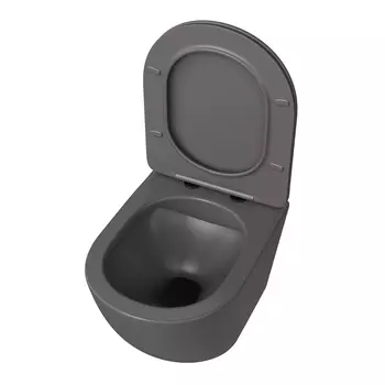 Унитаз подвесной Taliente Amato AM25010 Grigio безободковый, серый матовый, с крышкой микролифт