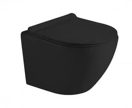 Унитаз подвесной Timo Kulo TK-403 MB с крышкой черный матовый