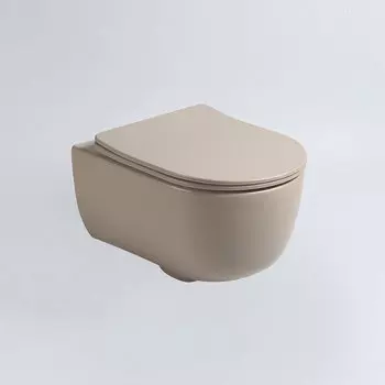 Унитаз подвесной Vincea Evo VT1-34SMC безободковый, ультратонкое soft-close сиденье, коричневый