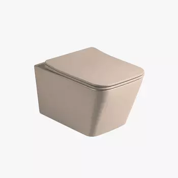 Унитаз подвесной Vincea Q-Line VT1-12MC безободковый, ультратонкое soft-close сиденье, коричневый
