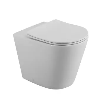 Унитаз приставной BelBagno Flay-r BB1003CBR/SC безободковый, с крышкой микролифт, белый