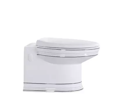 Унитаз приставной CeramaLux 4287 с крышкой микролифт, белый, хром