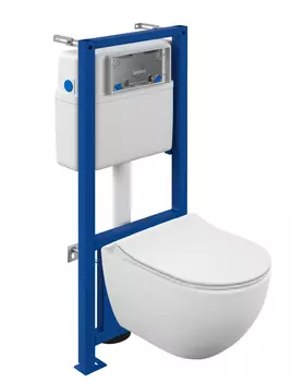 Унитаз с инсталляцией Cersanit Brasko A64916 с крышкой, белый