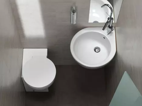 Унитаз угловой приставной Hatria You&Me YXZ601 без сиденья, белый