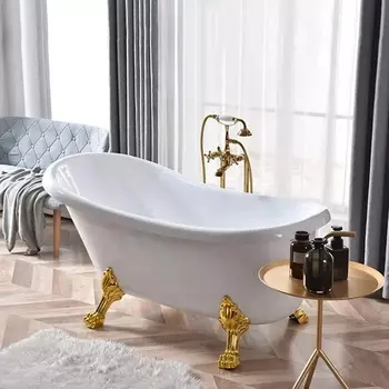 Ванна акриловая Ceruttispa CLASSIC 150G акриловая отдельностоящая Ceruttispa (1570x770x740) на львиных лапах (золото)