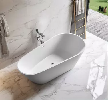 Ванна акриловая Ceruttispa MIMI170MW 170x80 отдельностоящая, белая матовая, со сливом-переливом