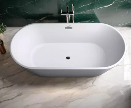 Ванна акриловая Ceruttispa Skye 170x75 CT10513 отдельностоящая, белая