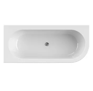 Ванна акриловая Cezares Slim 179х79 см SLIM CORNER-180-80-60-L-W37-SET со сливом-переливом, белая