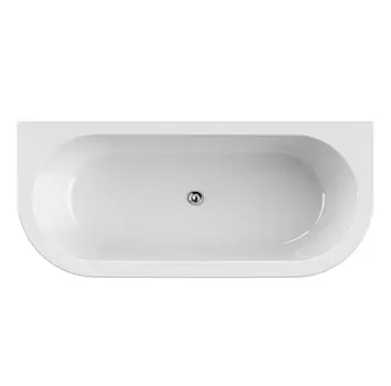 Ванна акриловая Cezares Slim 180х79 см SLIM WALL-180-80-60-W37-SET со сливом-переливом, белая