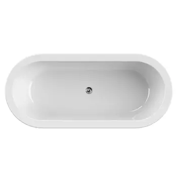 Ванна акриловая Cezares Slim 180х80 см SLIM CENTRAL-180-80-60-NERO-SET со сливом-переливом, белая с черной матовой панелью