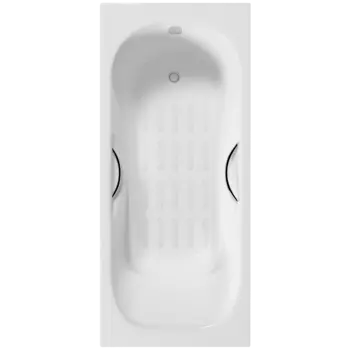 Ванна чугунная Delice Malibu 160x75 DLR230629R-AS с отверстиями под ручки и антискользящим покрытием, белая