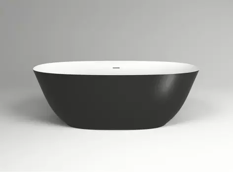 Ванна из искусственного камня Plumberia Selection Veloma 171x75 VELOMA 170BN белая с черным