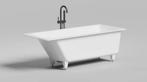 Ванна из искусственного камня Salini Cascata KIT S-Stone 170х70 104823M белая матовая, встраиваемая