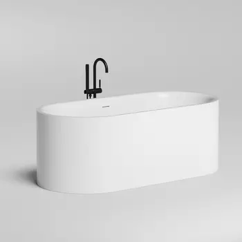 Ванна из искусственного камня Salini Perla S-Stone 170x80 1049201M отдельностоящая, белая матовая