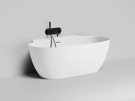 Ванна из литьевого мрамора Salini Alda Wall S-Sense 170х90 101915GF глянцевая, покраска по RAL полностью