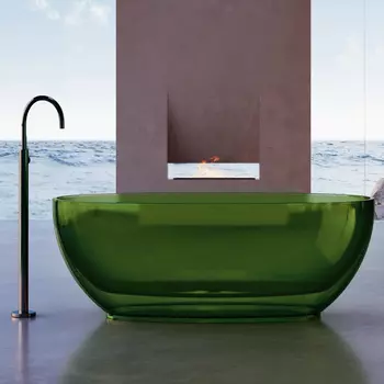 Ванна из полиэфирной смолы Abber Kristall 170x75 AT9703Emerald прозрачная, зеленая