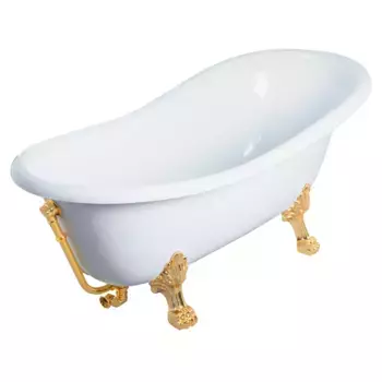 Ванна отдельностоящая Migliore Milady 185x82 26240 Lux белая, ножки золото