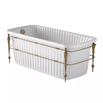 Ванна отдельностоящая Migliore Olivia Console 174x83 24378 белая, слив-перелив бронза