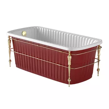 Ванна отдельностоящая Migliore Olivia Console 174x83 24268 красная, слив-перелив золото
