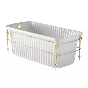 Ванна отдельностоящая Migliore Olivia Console 174x83 24377 белая, слив-перелив золото