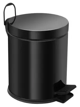 Ведро для мусора из нержавеющей стали Berges 123001 черное, объём 5л.