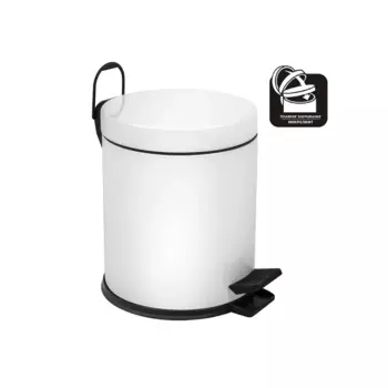 Ведро для мусора из нержавеющей стали Berges 122002 белое, объём 5л.