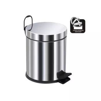 Ведро для мусора из нержавеющей стали Berges 121006 глянцевый хром, объём 5л.