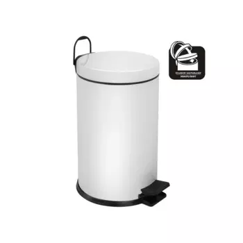 Ведро для мусора из нержавеющей стали Berges 122003 белое, объём 12л.