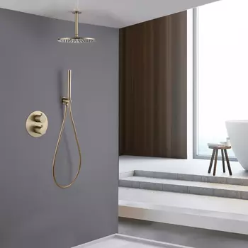 Встраиваемая душевая система Abber Wasser Kreis AF8121G без излива, золото матовое