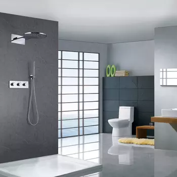 Встраиваемая душевая система Abber Wasser Kreis AF8151 без излива, с термостатом, хром
