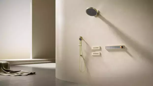 Встраиваемая душевая система Arrow ARQ14H889CG золото, с термостатом