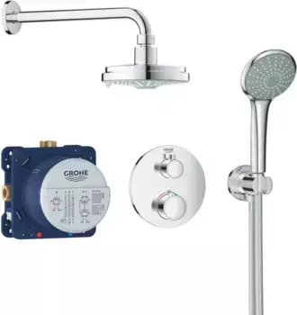 Встраиваемая душевая система Grohe Grohtherm 34735000 хром, со смесителем и термостатом