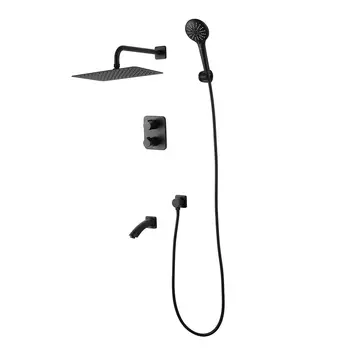 Встраиваемая душевая система Lemark Bronx LM3742BL черный, с термостатом