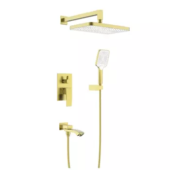 Встраиваемая душевая система Raglo R01 R01.27.03 сатин золотой, с изливом