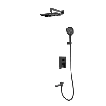 Встраиваемая душевая система Raglo R30 R30.27.06 черная, с изливом