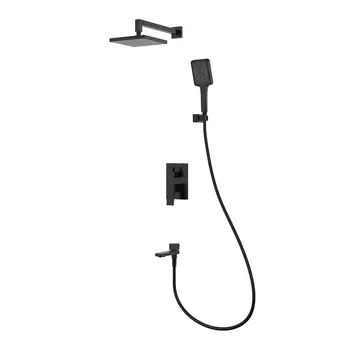 Встраиваемая душевая система Splenka S01 S01.27.06 черная, с изливом