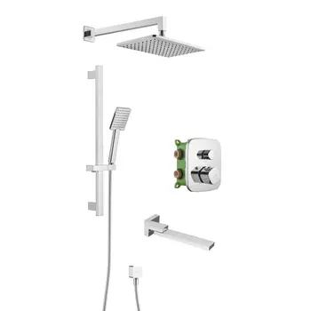 Встраиваемая душевая система Swedbe Platta 5562 с термостатом и изливом, хром