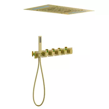 Встраиваемая душевая система Timo Petruma SX-5229/17SM золото матовое, с термостатом, без излива