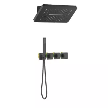 Встраиваемая душевая система Timo Petruma SX-5249/03SM черная матовая, с термостатом, без излива