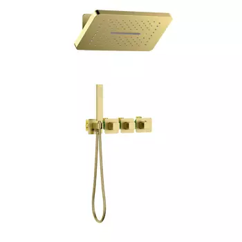 Встраиваемая душевая система Timo Petruma SX-5249/17SM золото матовое, с термостатом, без излива