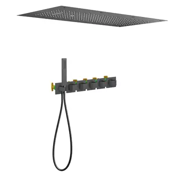 Встраиваемая душевая система Timo Petruma SX-5329/03SM черная матовая, с термостатом, без излива