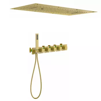 Встраиваемая душевая система Timo Petruma SX-5329/17SM золото матовое, с термостатом, без излива