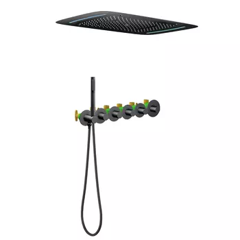 Встраиваемая душевая система Timo Saona SX-2319/03SM черная матовая, с термостатом, без излива