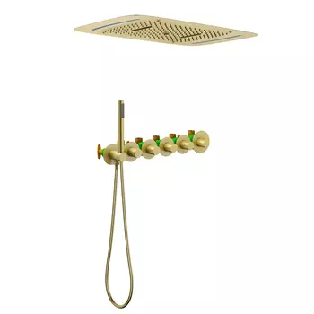 Встраиваемая душевая система Timo Saona SX-2319/17SM золото матовое, с термостатом, без излива