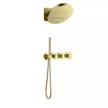 Встраиваемая душевая система Timo Saona SX-2329/17SM золото матовое, с термостатом, без излива