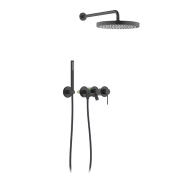 Встраиваемая душевая система Timo Saona SX-2348/03SM с изливом, черная матовая