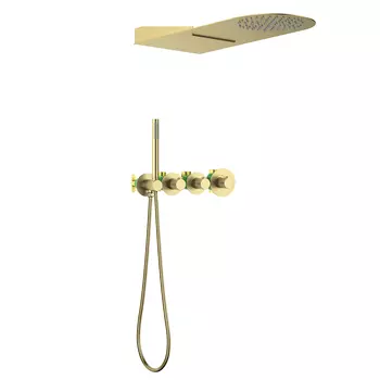 Встраиваемая душевая система Timo Saona SX-2350/17SM золото матовое, с термостатом, без излива