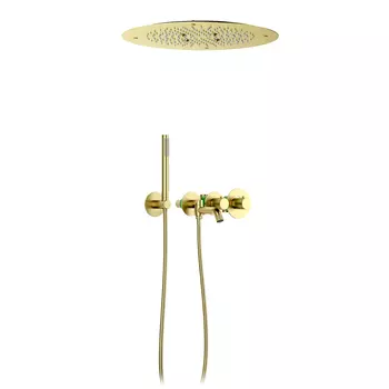 Встраиваемая душевая система Timo Saona SX-2358/17SM золото матовое, с термостатом, с изливом