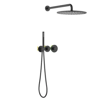 Встраиваемая душевая система Timo Saona SX-2359/03SM черная матовая, с термостатом, без излива