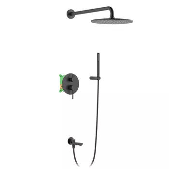 Встраиваемая душевая система Timo Saona SX-2379/03SM черная матовая, с изливом